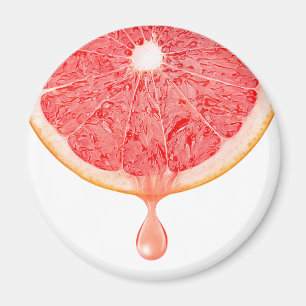 Pink grapefruit juice magnet