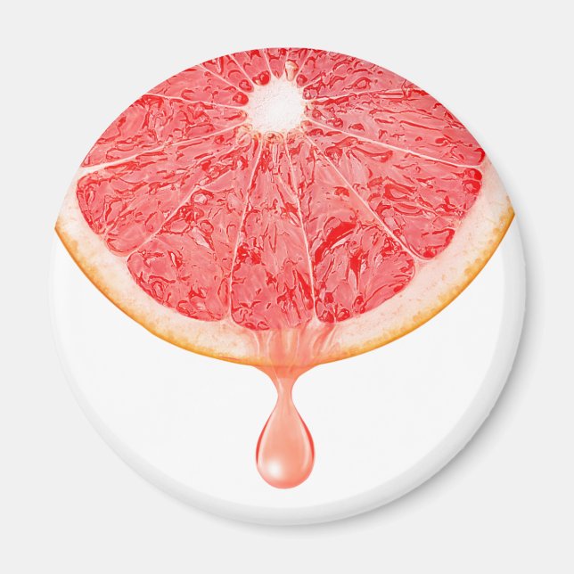Pink grapefruit juice magnet (Front)