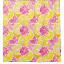 Pink Grapefruit & Lemon Shower Curtain