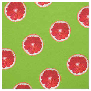 Pink grapefruit pop art kitsch fabric