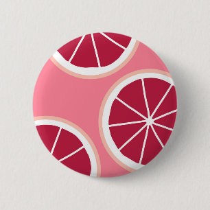 Pink Grapefruit Slice 6 Cm Round Badge