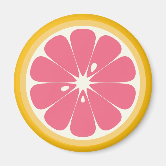 Pink Grapefruit Slice Magnet (Front)