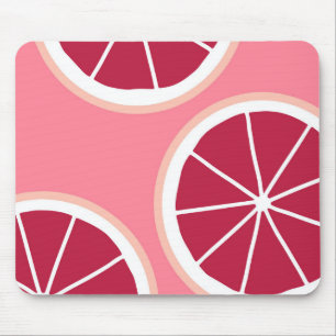 Pink Grapefruit Slice Mouse Pad
