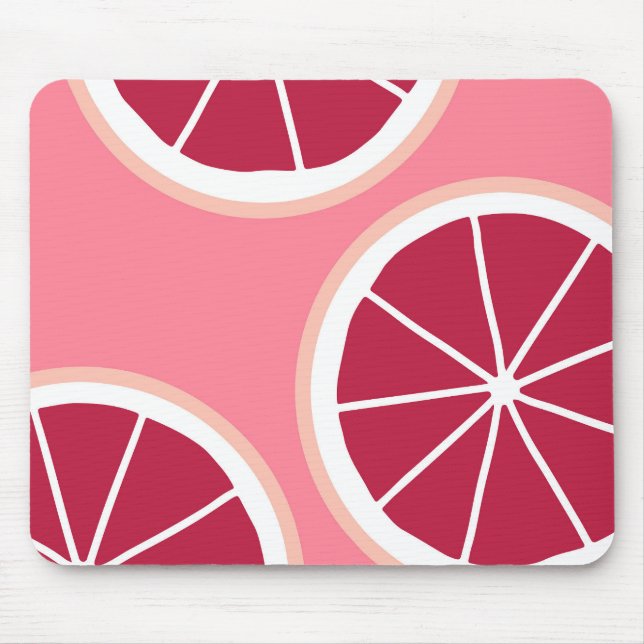 Pink Grapefruit Slice Mouse Pad (Front)