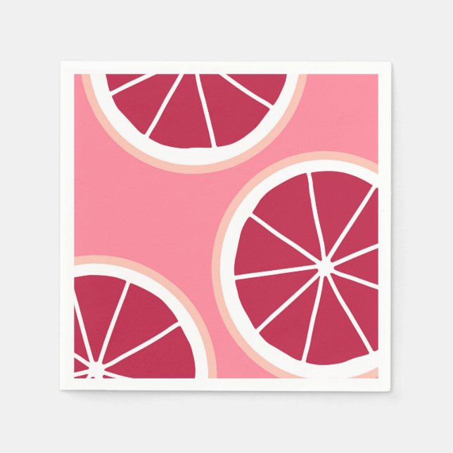 Pink Grapefruit Slice Napkin (Front)