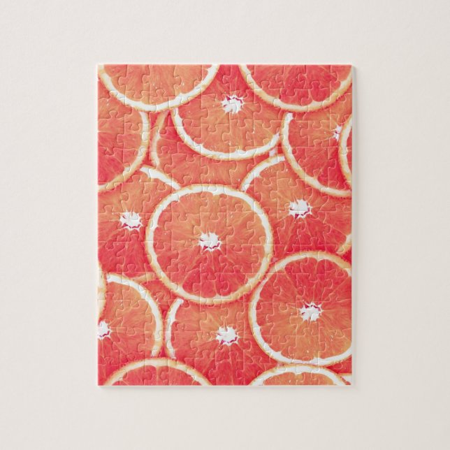 Pink grapefruit slices jigsaw puzzle (Vertical)