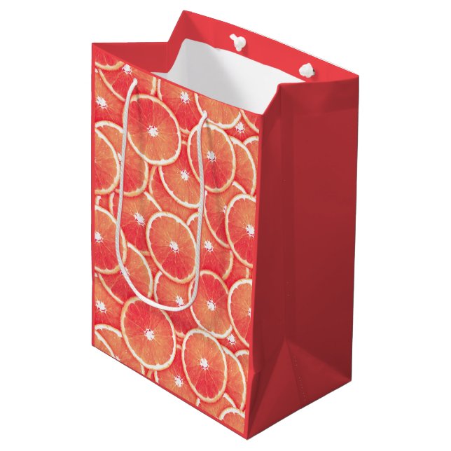 Pink grapefruit slices medium gift bag (Front Angled)