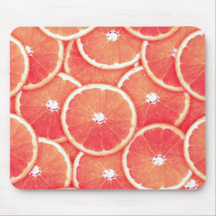 Pink grapefruit slices mouse pad