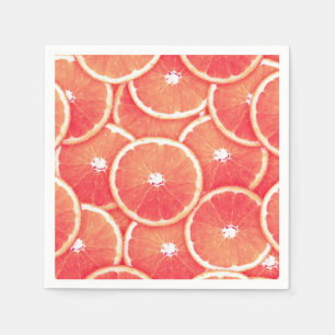 Pink grapefruit slices napkin