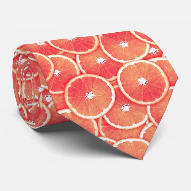 Pink grapefruit slices tie (Rolled)