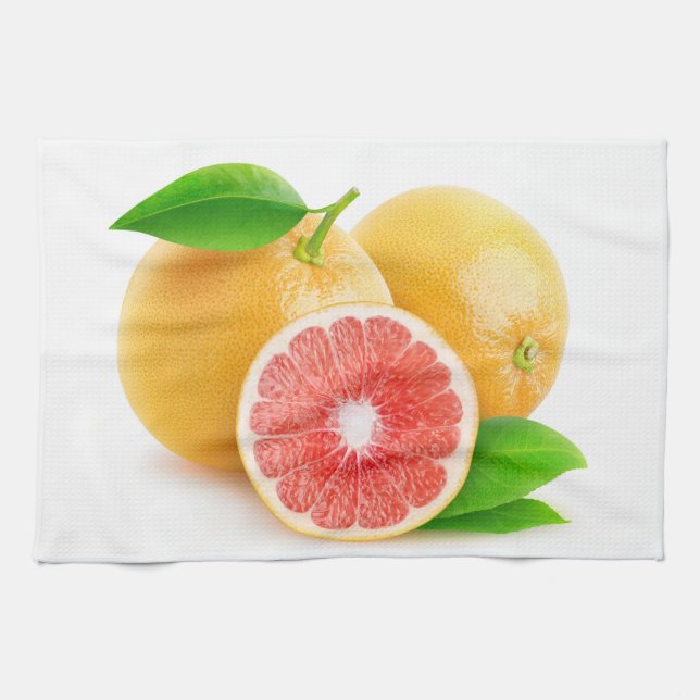 Pink grapefruits tea towel (Horizontal)