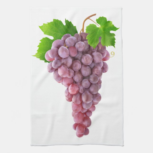 Pink grapes tea towel (Vertical)