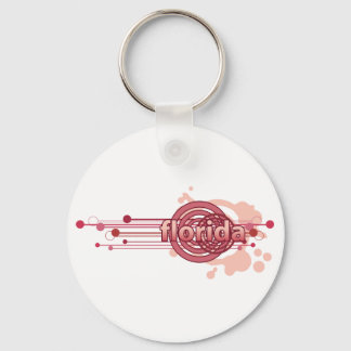 Pink Graphic Circle Florida Keychain