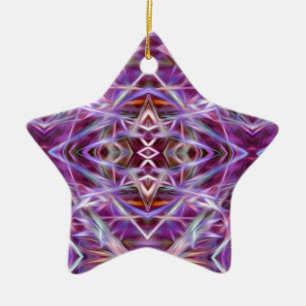 Pink Graphic Mandala Ceramic Tree Decoration