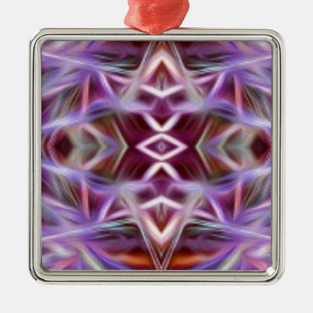Pink Graphic Mandala Metal Tree Decoration (Front)