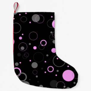 Pink Gray abstract seamless pattern with circles. Small Christmas Stocking