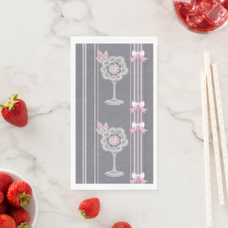 Pink & Gray AI art Napkin