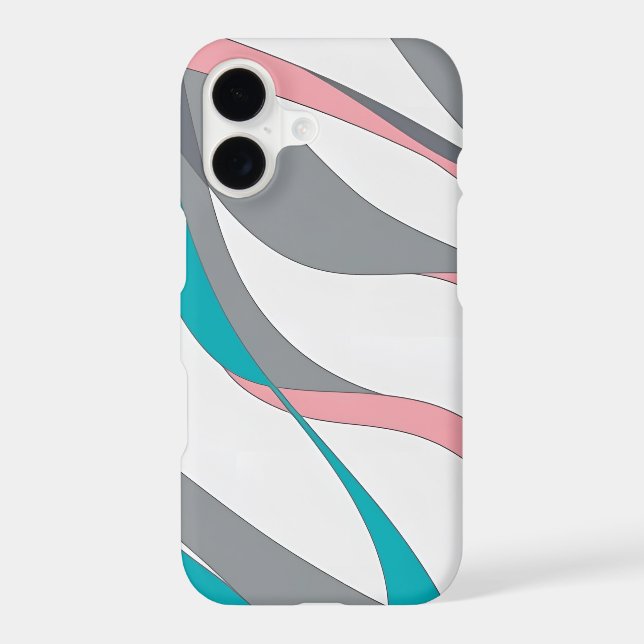 Pink, Gray and Blue Abstract iPhone 17 case (Back)