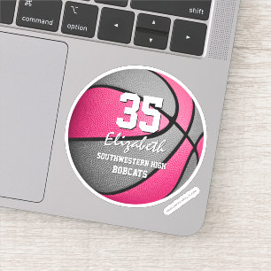 Pink gray basketball team colors girls sports