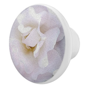 Pink gray rose ceramic knob