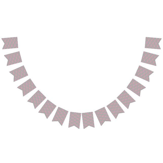 Pink Gray Stars Modern design Bunting (All)