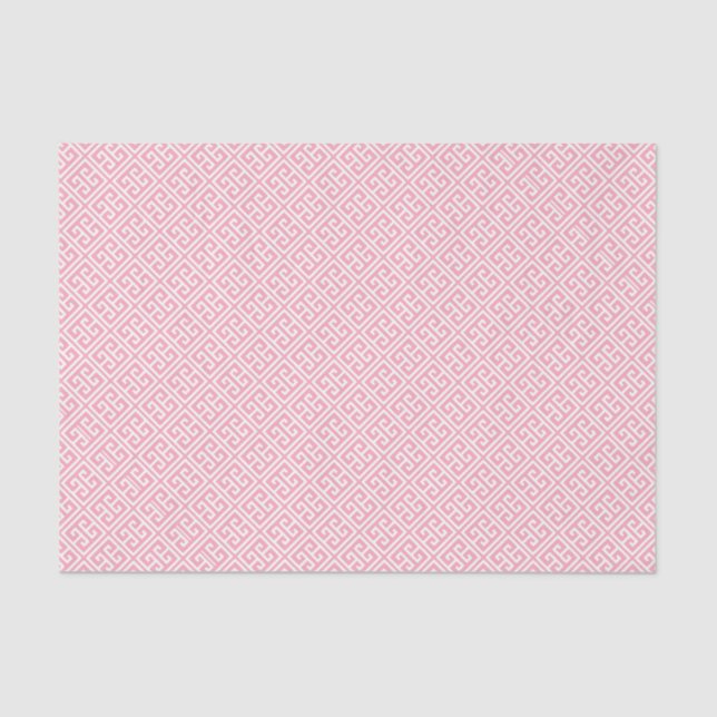 Pink Greek Key Pattern Tissue Paper (Front)