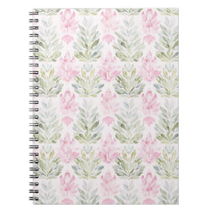 Pink Green Abstract Floral Notebook