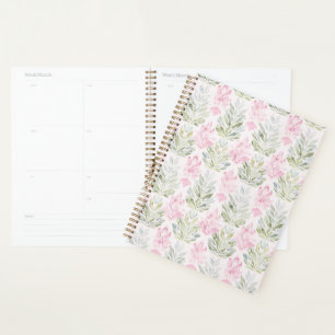 Pink Green Abstract Floral Planner