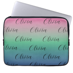 Pink, Green and  Blue Gradient Laptop Sleeve