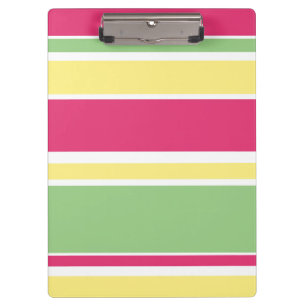 Pink, green and yellow stripes clipboard