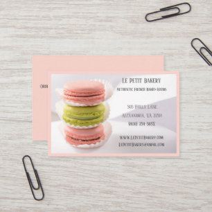 Pink Green Bakery Baker Pastry Chef Pink Macarons Business Card