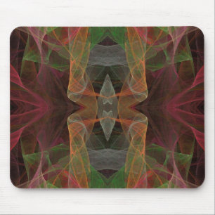 Pink, Green & Black Fractal Mousepad