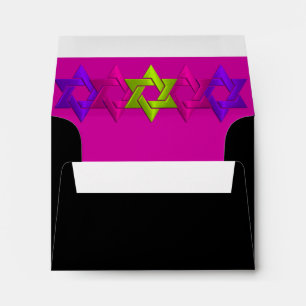 Pink Green Black RSVP Envelope