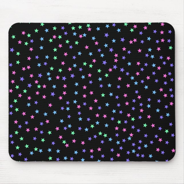 Pink Green Blue Purple Stars Pattern Mouse Pad (Front)