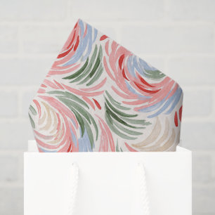 Pink Green Blue Red Cream Abstract Tissue Paper