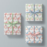 Pink Green Blue Vintage Santa Retro Christmas Gift Wrapping Paper Sheet<br><div class="desc">Three sheet colour variety pack holiday gift wrapping paper,  featuring a charming retro Christmas Santa Claus graphic winking,  with a pastel recolored hat. one sheet each of blush pink,  mint green,  and powder blue</div>