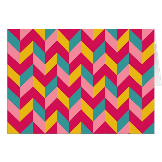 Pink Green Blue Yellow Herringbone Chevron Pattern (Front Horizontal)