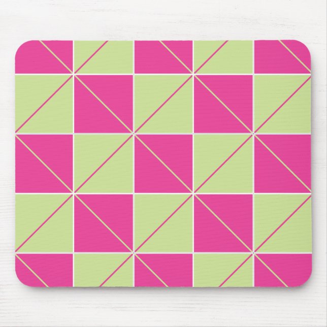 Pink & Green Chequerboard Argyle Mouse Pad (Front)