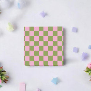 Pink Green Chequered Gingham Pattern Post-it Notes