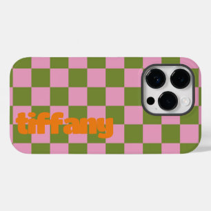 Pink Green Chequered Phone Case