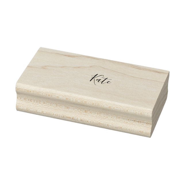 Pink green cherry tree name boho retro rustic bold rubber stamp (Stamp)