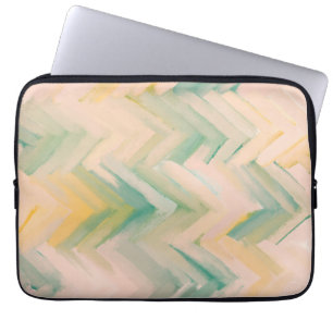 Pink green chevron. Modern abstract geometric line Laptop Sleeve