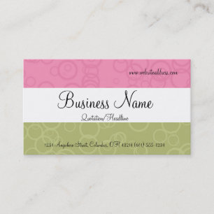Pink & Green Circles Business Cards