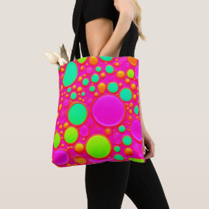 Pink & Green Circles Tote Bag