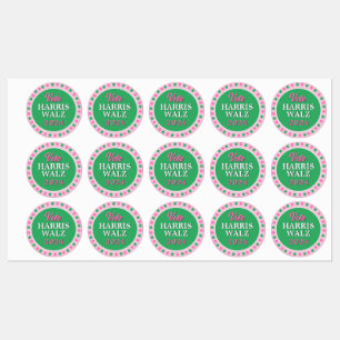 Pink Green Clover 2024 Vote Harris Walz