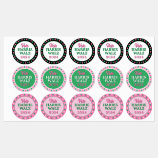 Pink Green Clover 2024 Vote Harris Walz