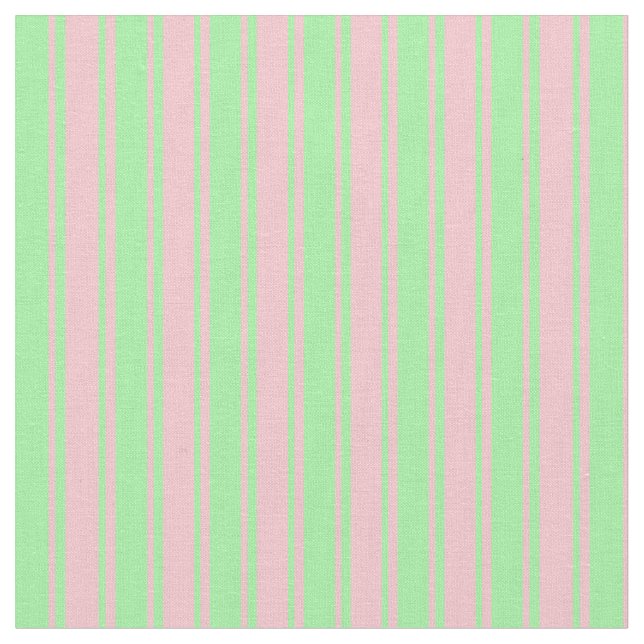 Pink & Green Coloured Stripes Fabric (Close Up)