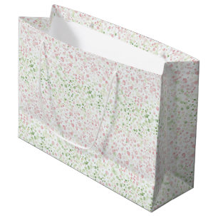 Pink Green Confetti Dots Birthday Large Gift Bag