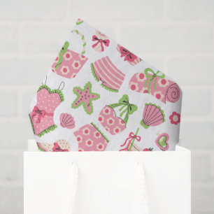 Pink & Green Coquette Summer Beach Vacation Tissue Paper