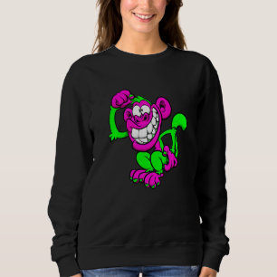 Pink Green Crazy Monkey Sweatshirt